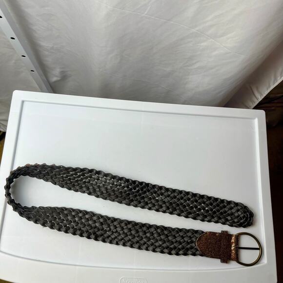 Sparkly Gold Bronze Woven Belt 39” x 2” Glam Party Y2K Retro Disco Shimmering - Picture 3 of 5